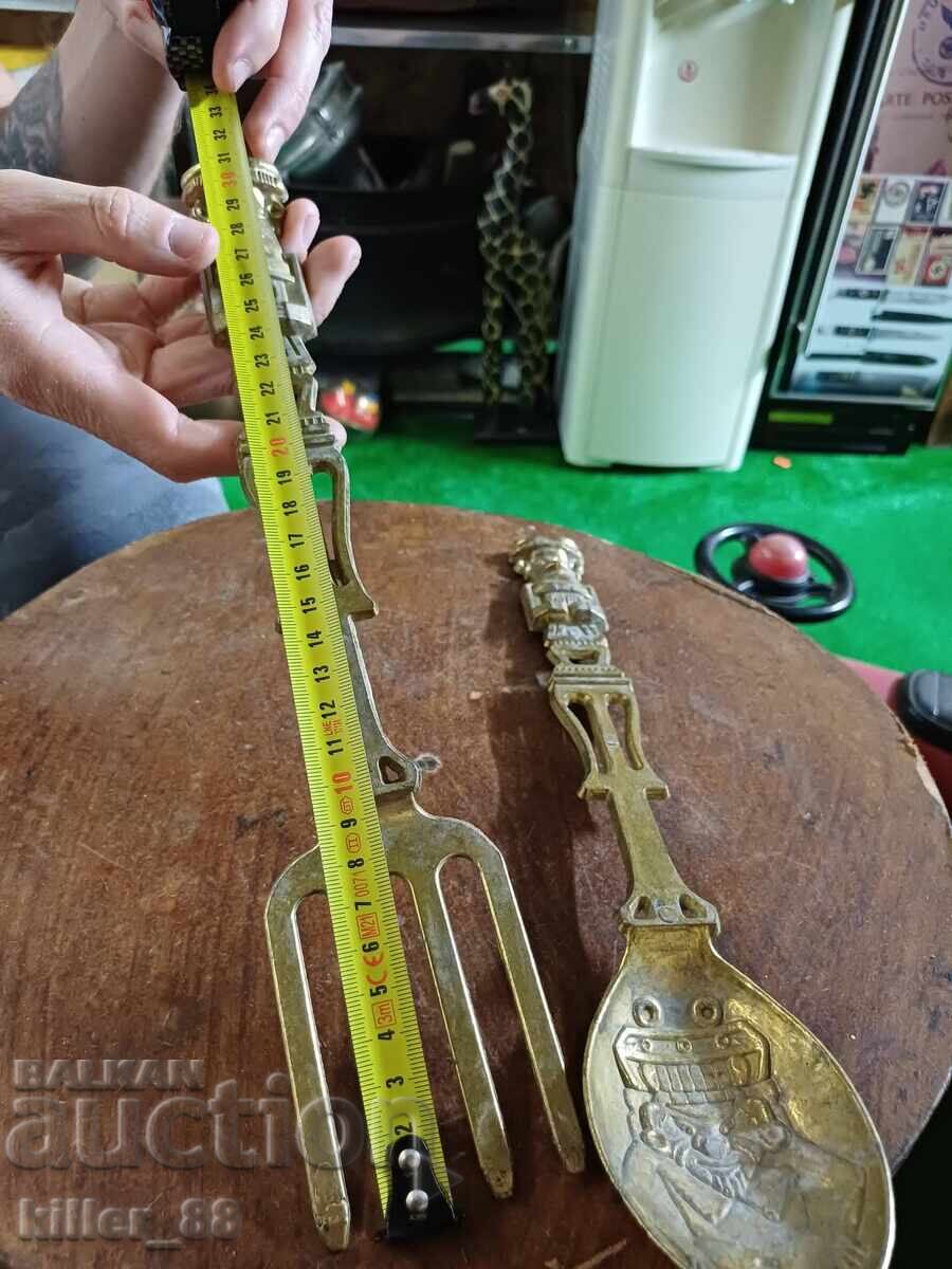 Furculiță și lingură vintage mari - 5