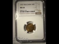50 stotinki 1937 ms64