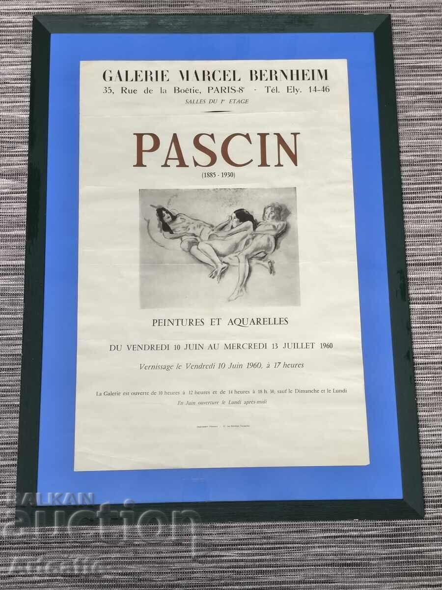 Afiș original Jules Pascin Galeria Marcel Bernheim Paris