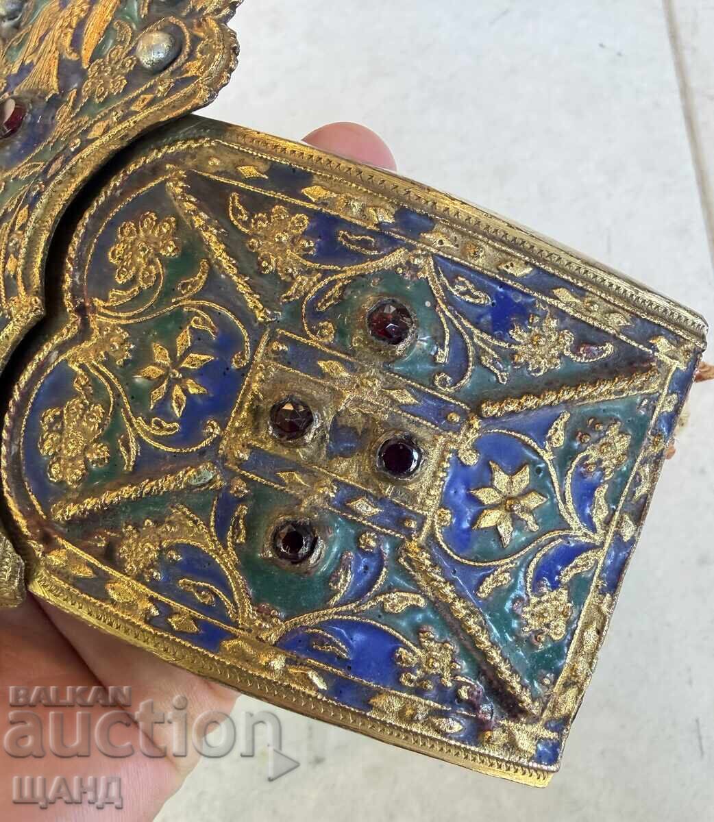 Revival Period Pafti (Belt Buckles) with Dedeagach Belt, Gold Plating, Enamel, for Folk Costume - 6