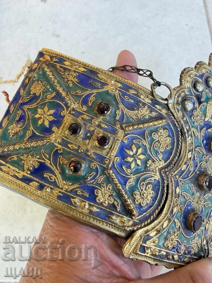 Revival Period Pafti (Belt Buckles) with Dedeagach Belt, Gold Plating, Enamel, for Folk Costume - 7