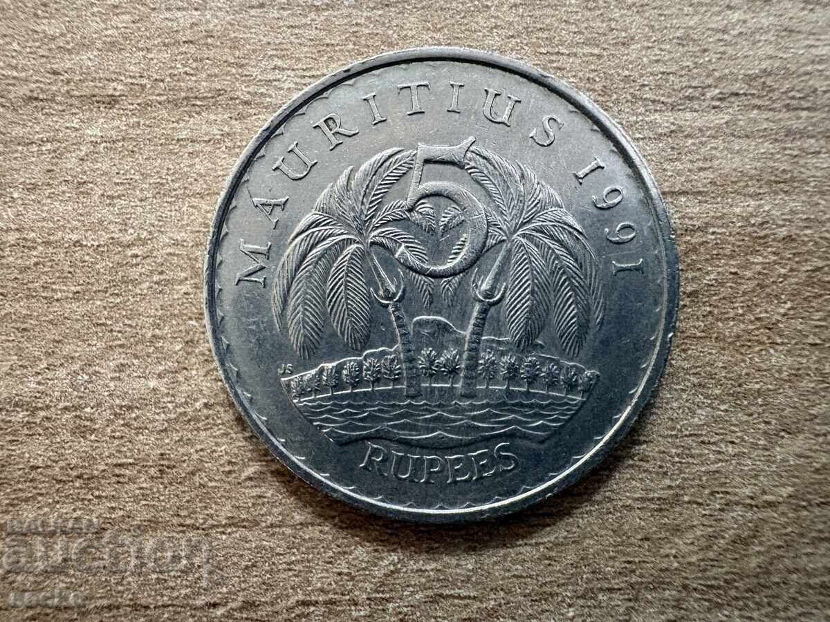Mauritius - 5 rupees (1991)