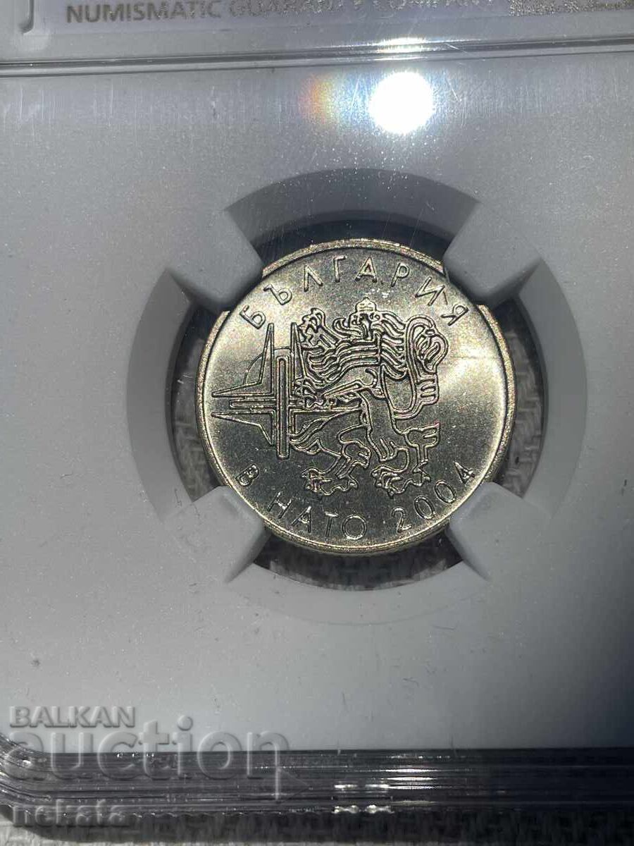 Licitație 50 stotinki 2004 Bulgaria în NATO NGC MS64 Licitație 50 stotinki 2004 Bulgaria în NATO NGC MS64