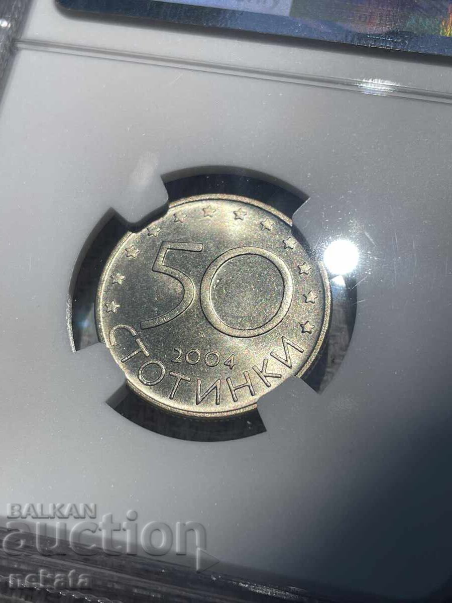 50 stotinki 2004 Bulgaria în NATO NGC MS64 - 5 50 stotinki 2004 Bulgaria în NATO NGC MS64 - 5