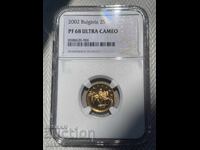 2 стотинки 2002 г. Мат-Гланц NGC PF68 Ultra Cameo ТопПоп