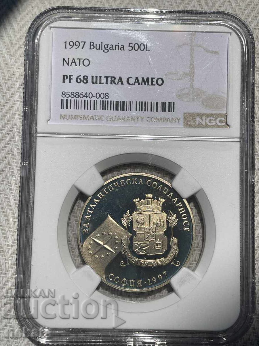 500 Leva 1997 NATO NGC PF68 Ultra Cameo