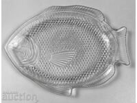 MASSIVE GLASS PLATE FOR FISH TRAY PLATE EXCELLENT