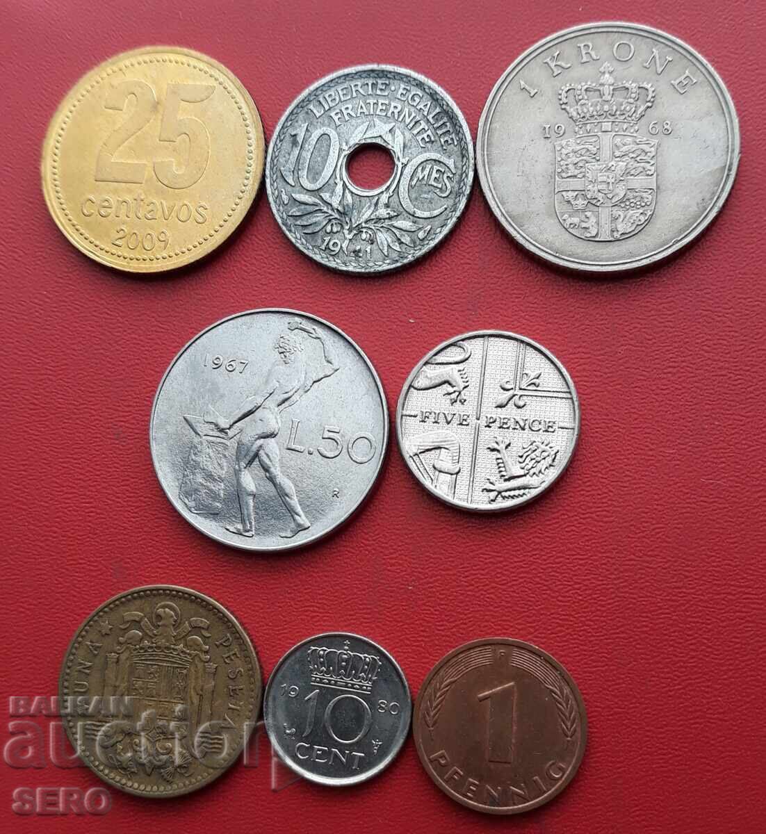 Lot mixt de 8 monede