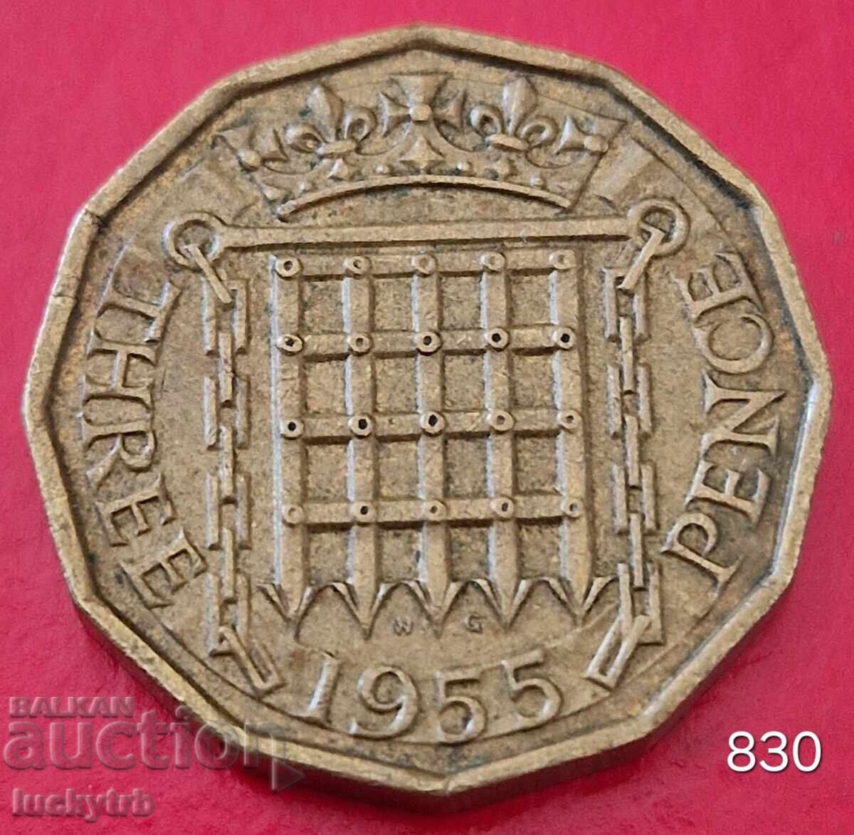 3 pence 1955 - Marea Britanie