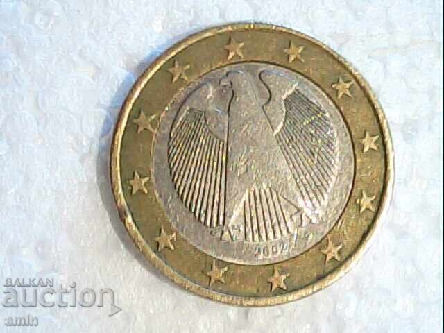 1 euro coin 2002 letter D Germany 1 euro coin 2002 letter D Germany