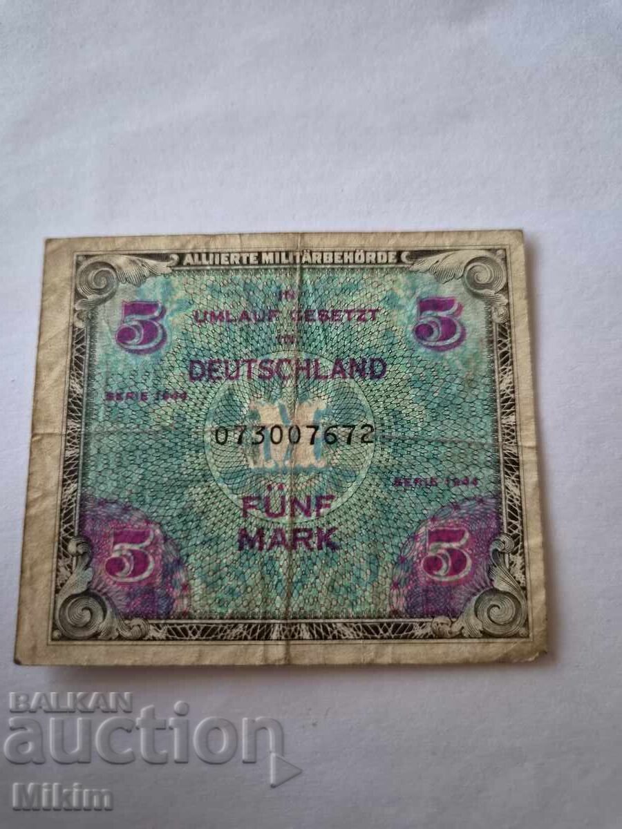 Banknote 5 Reichsmarks 1944 Germany