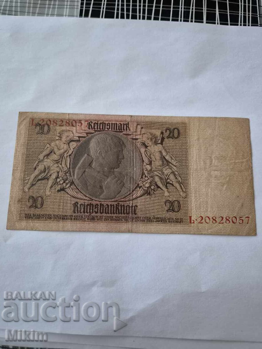 Bancnotă 20 mărci 1929 Germania cu preț € 0.01 | 0.02 BGN