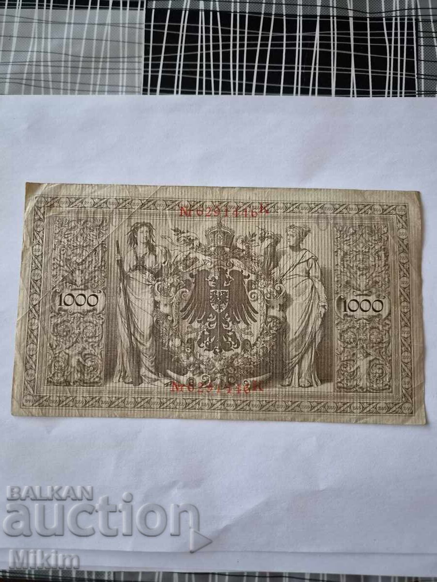1000 Mark banknote 1910 Germany with price € 0.45 | 0.88 BGN