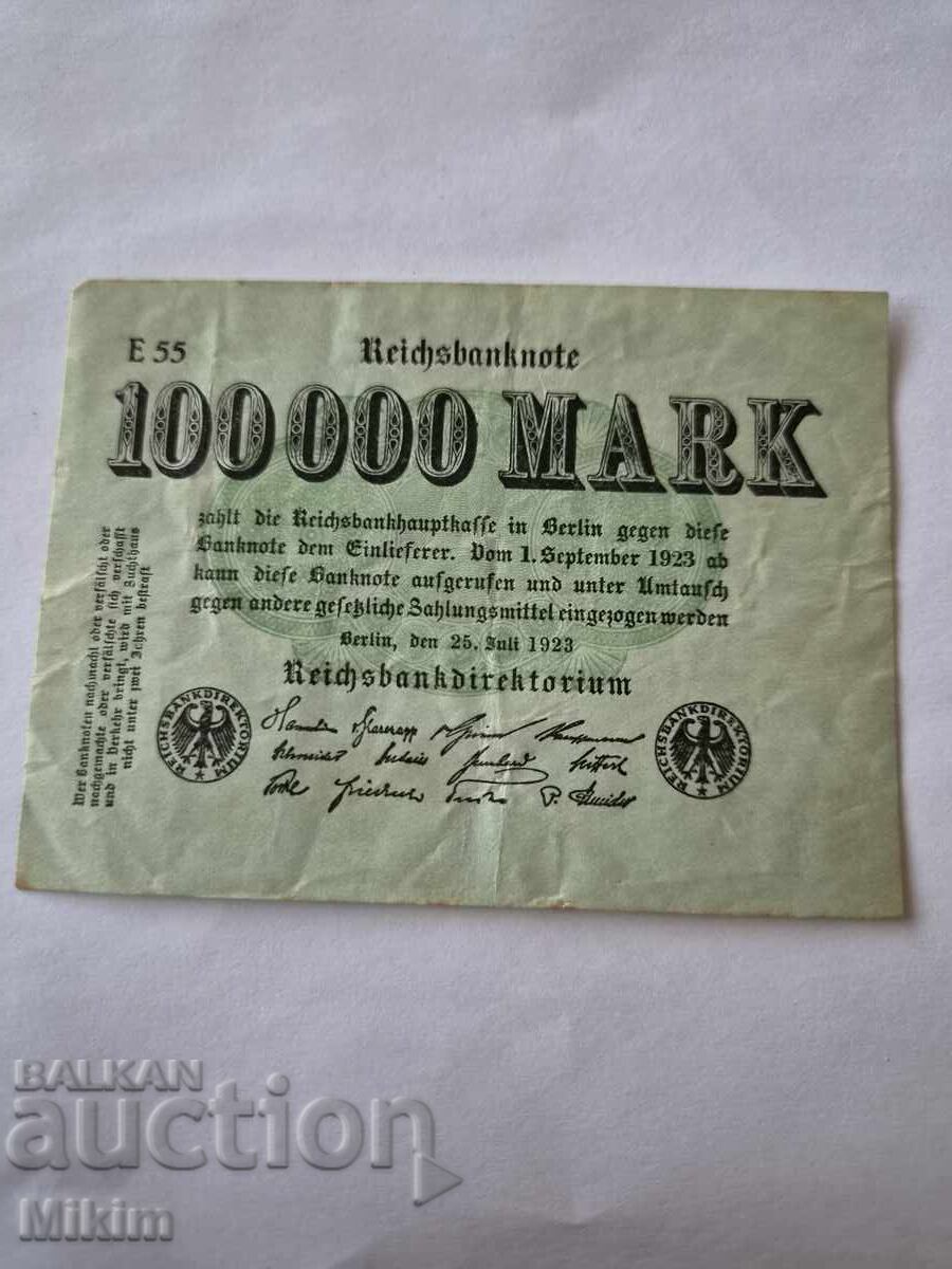 Τραπεζογραμμάτιο 100000 μάρκα 1923 Γερμανία