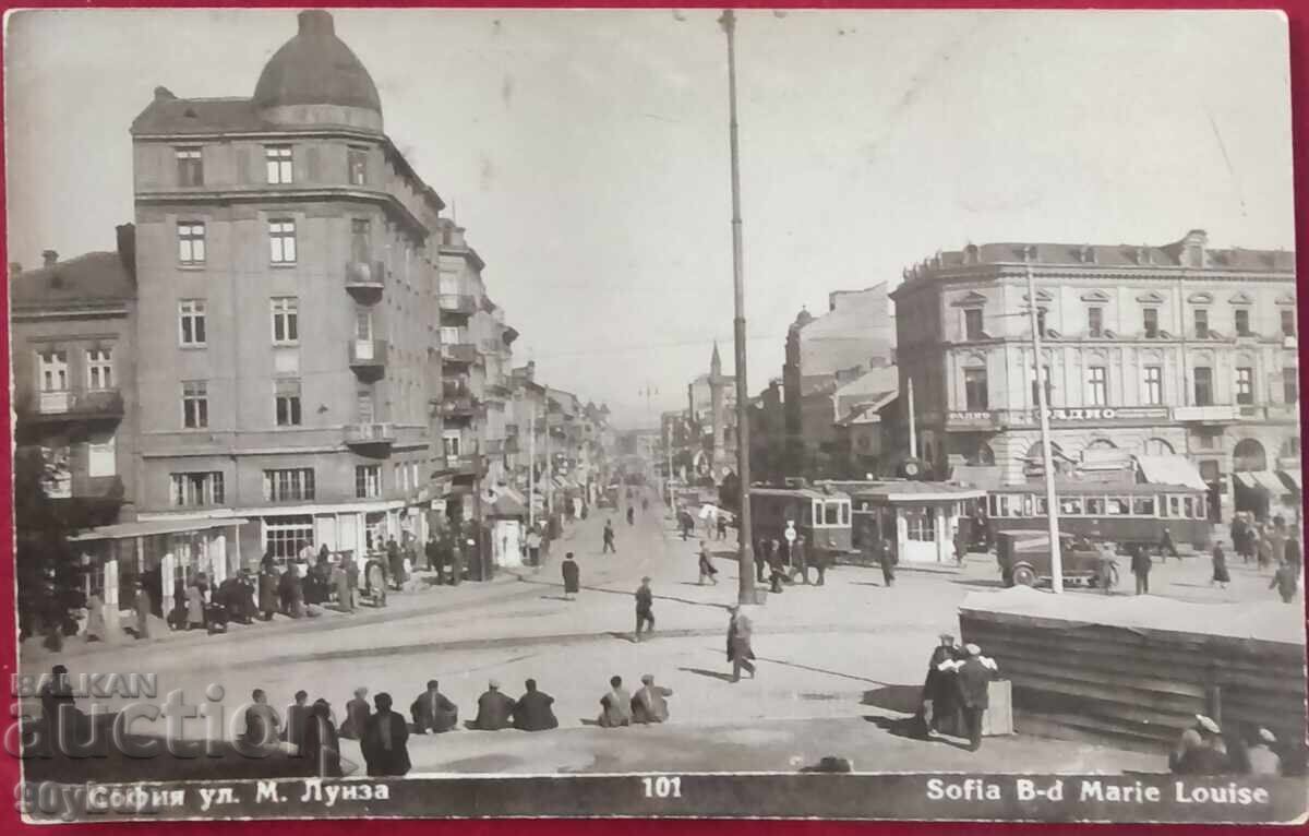 Sofia str. Maria Luiza anii 1930 carte poștală veche