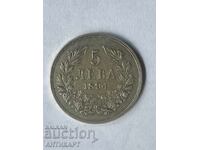 #3 Bulgaria 5 leva 1894 argint original