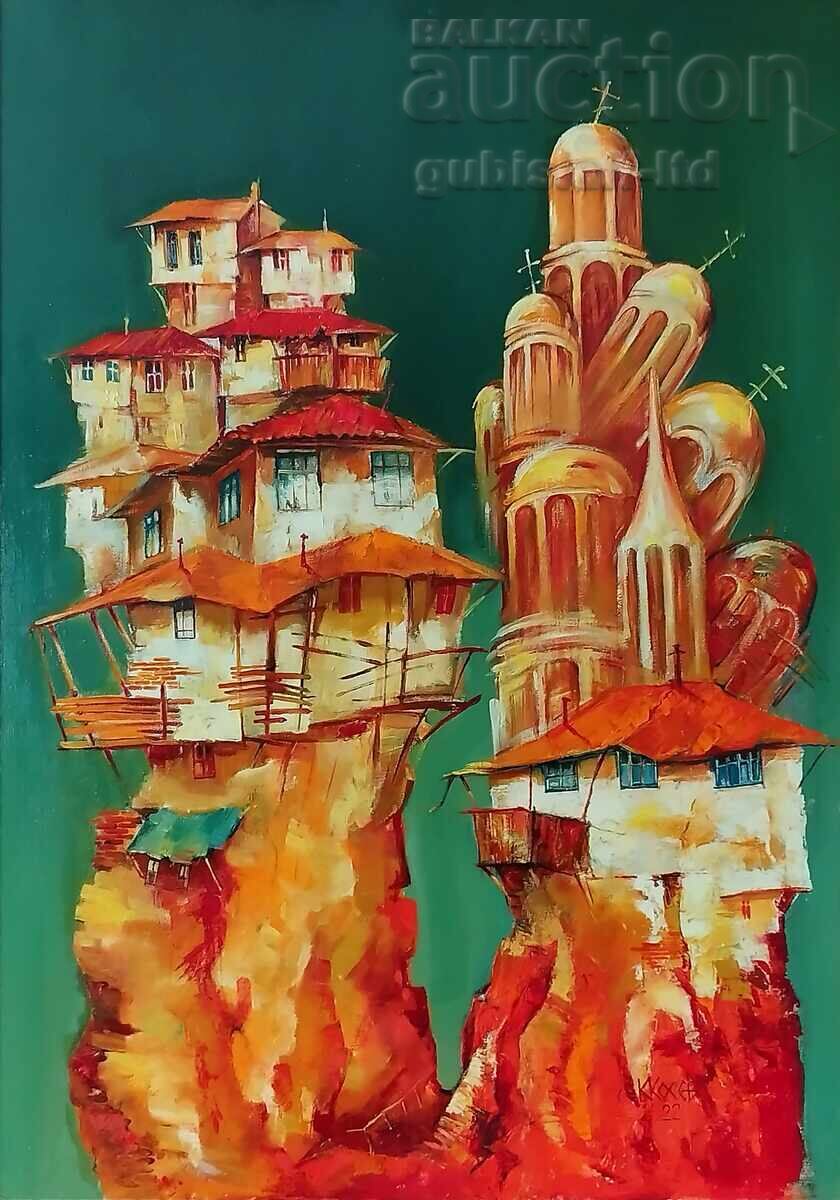 Painting "Scarlet Domes", artist K. Kosev, 2022 with price € 1100.00 | 2151.42 BGN