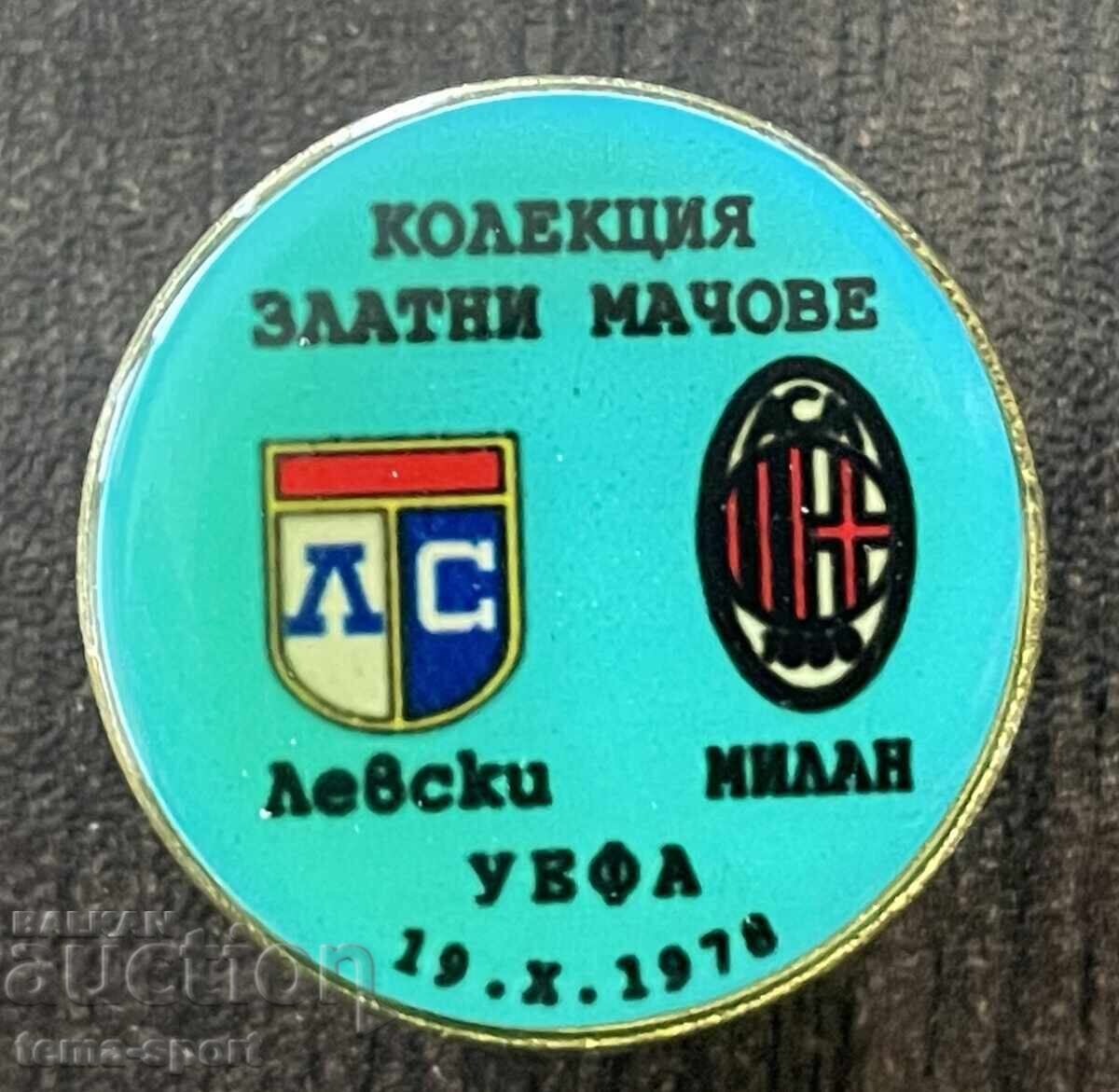 2350 Bulgaria insignă Levski Milan 1978 Colecția meciuri de aur