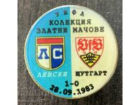 2357 Bulgaria insignă Levski Stuttgart 1983 Colecție meciuri de aur
