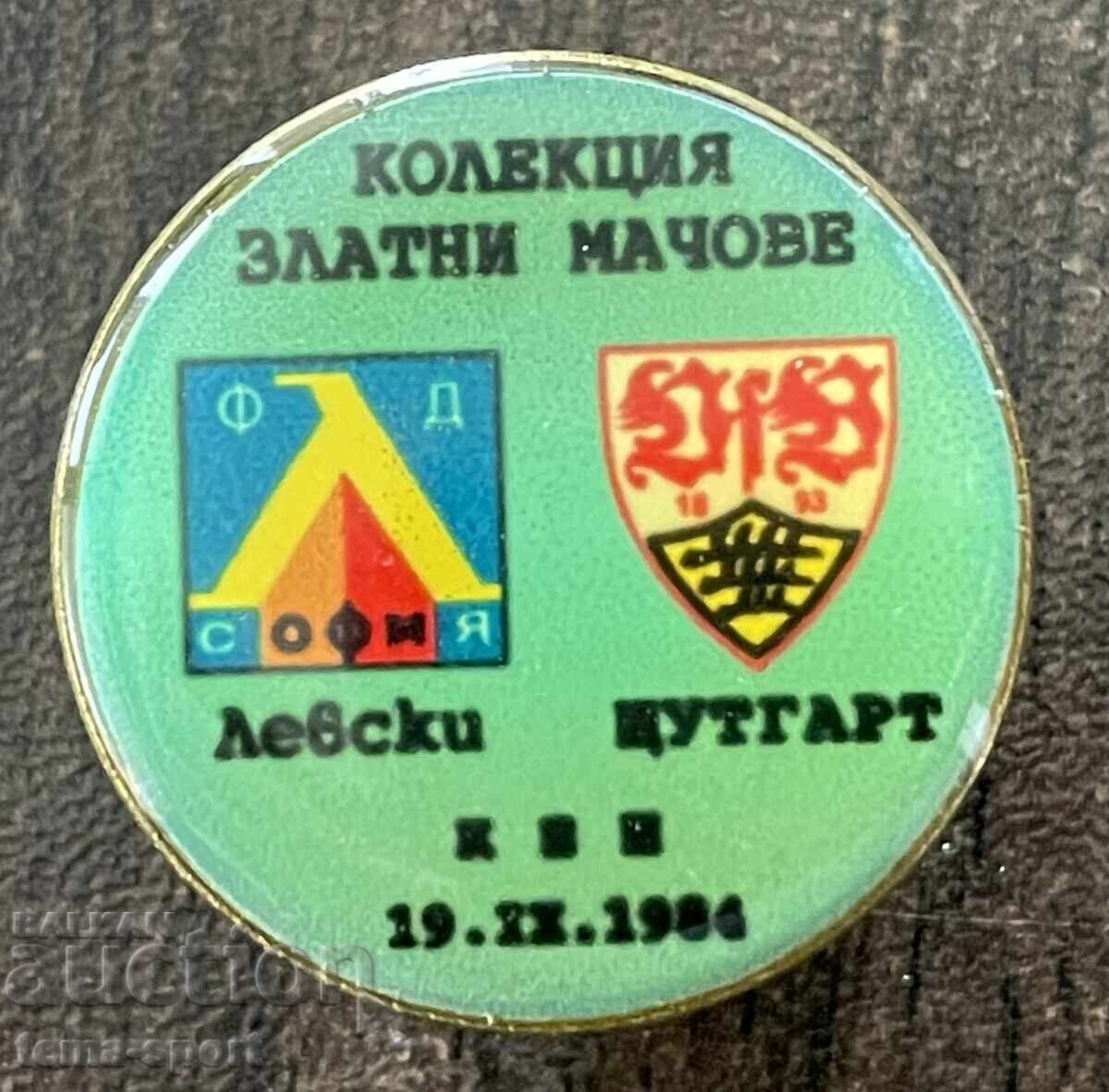 2361 Bulgaria insignă Levski Stuttgart 1984 Colecție meciuri de aur