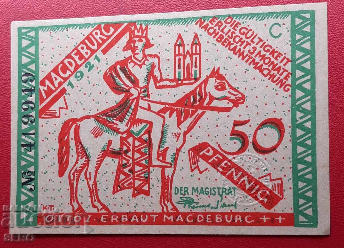 Банкнота-Германия-Саксония-Магдебург-50 пфенига 1921