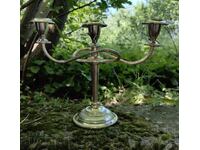 BEAUTIFUL METAL CANDLE HOLDER WITH THREE CANDLE SLOTS