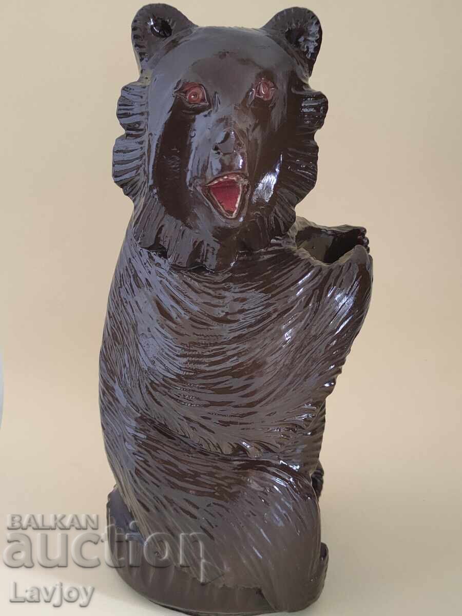 Bear figurine bottle holder