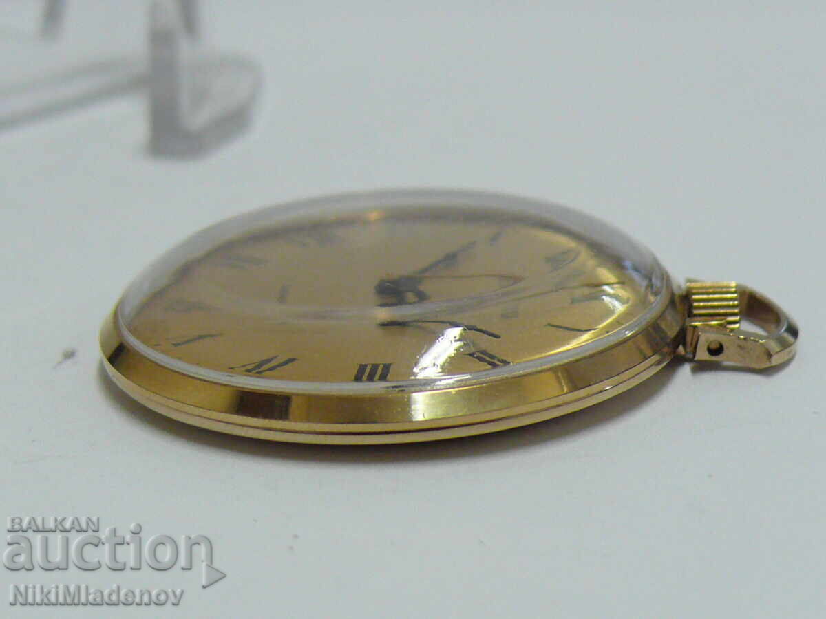 Gold-plated SEKONDA/POLJOT DE LUXE pocket watch, working. BZC with price € 45.00 | 88.01 BGN Gold-plated SEKONDA/POLJOT DE LUXE pocket watch, working. BZC with price € 45.00 | 88.01 BGN