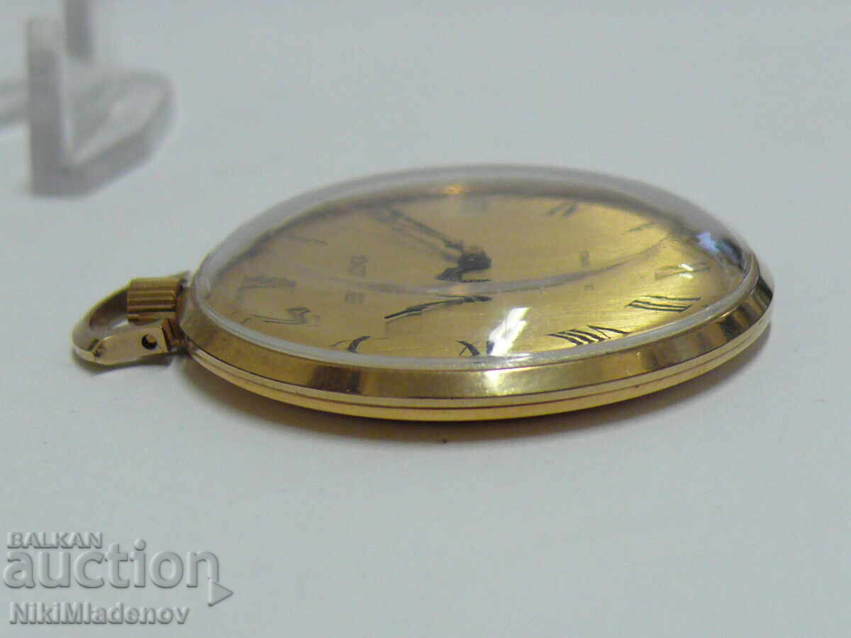 Auction Gold-plated SEKONDA/POLJOT DE LUXE pocket watch, working. BZC Auction Gold-plated SEKONDA/POLJOT DE LUXE pocket watch, working. BZC