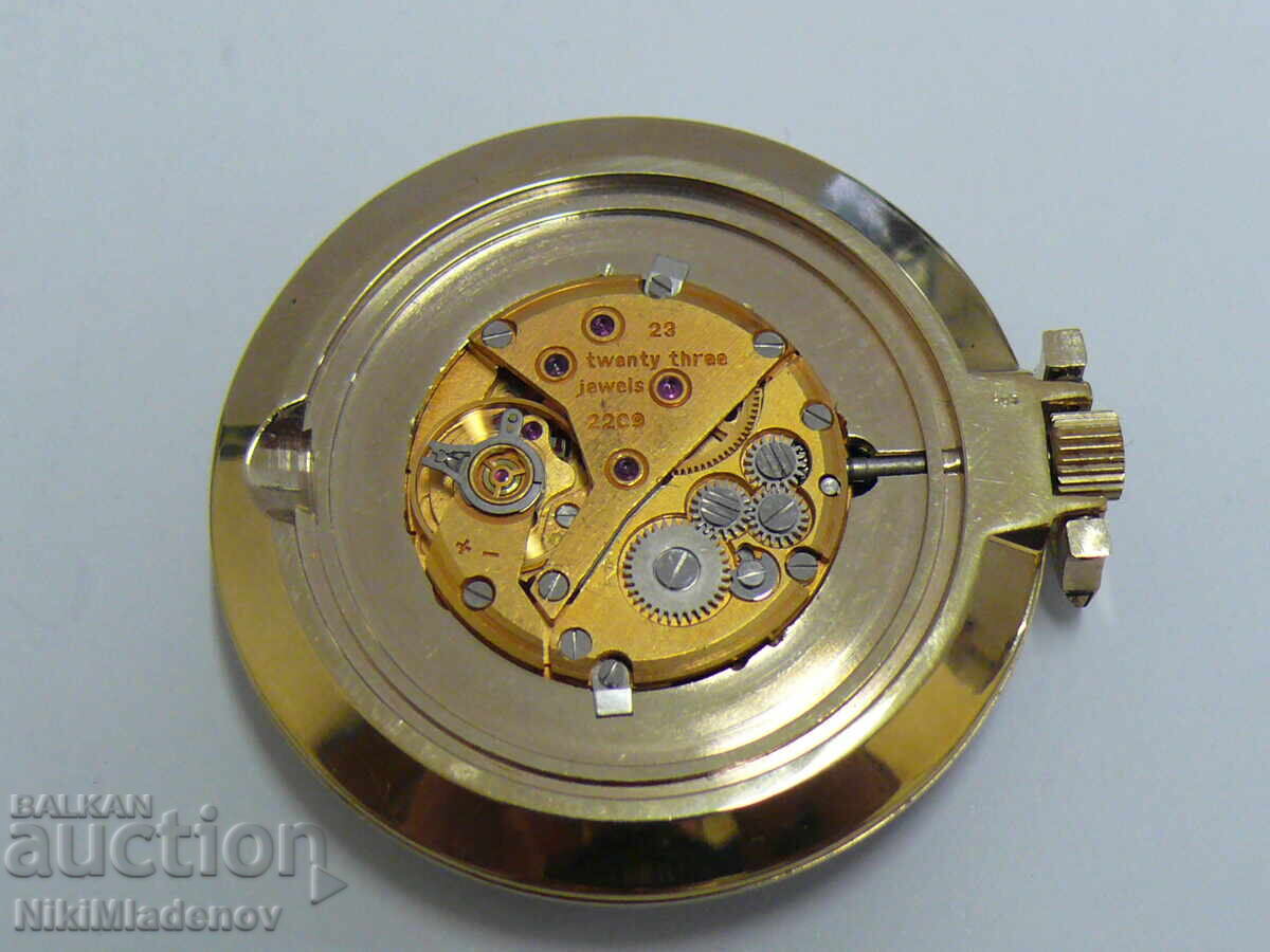Gold-plated SEKONDA/POLJOT DE LUXE pocket watch, working. BZC - 6 Gold-plated SEKONDA/POLJOT DE LUXE pocket watch, working. BZC - 6