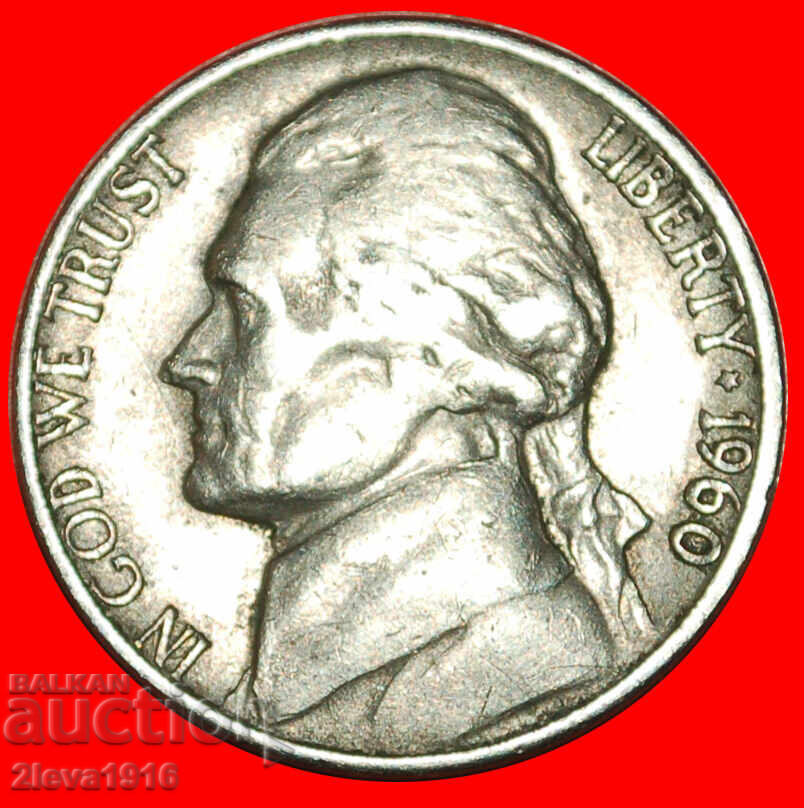 MONTICELLO 1938-2003:SUA★5 CENȚI 1960D JEFFERSON 1801-1809