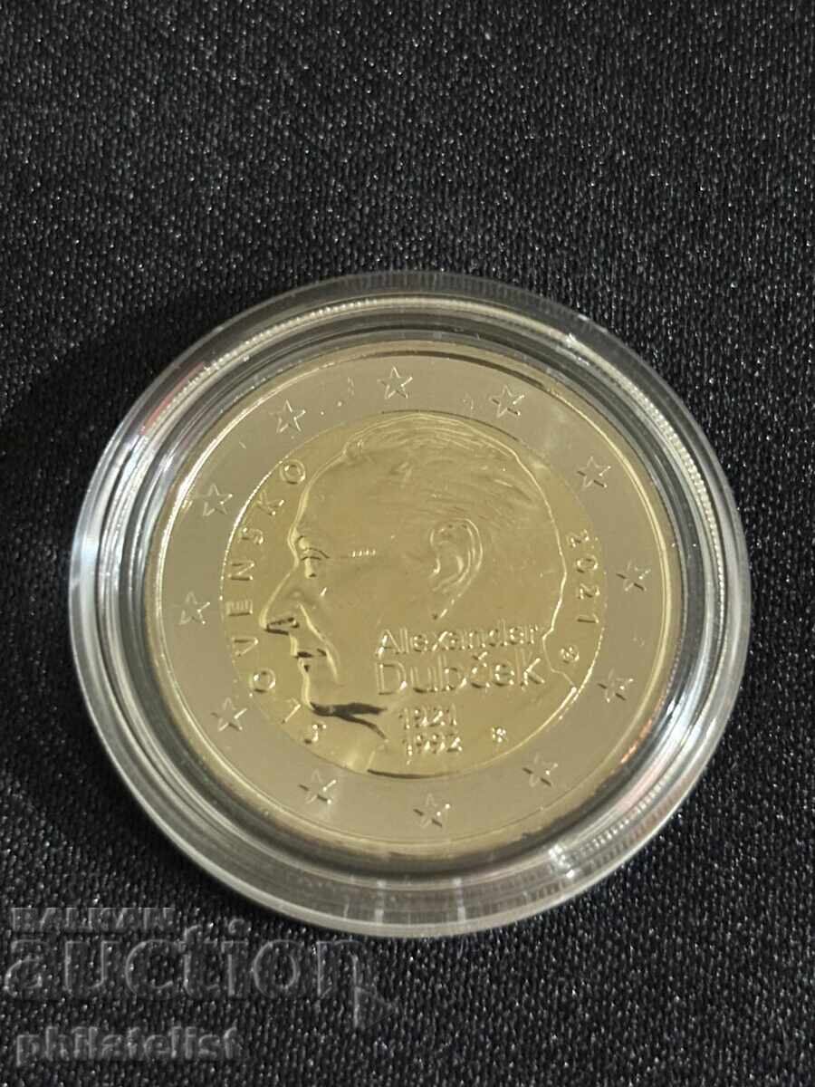Slovacia 2021 – 2 euro – 100 de ani de la nașterea lui Dubček UNC cu preț € 4.40 | 8.61 BGN