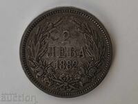 0.01 cent Silver Bulgarian coin 2 leva 1882 - B.Z.Ts