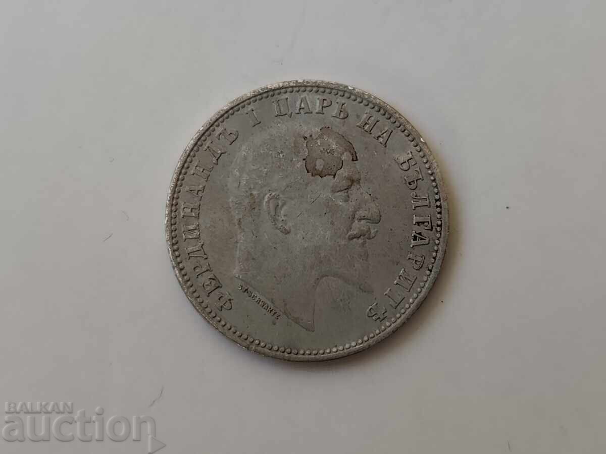 Licitație 0,01 cenți Monedă bulgărească de argint 1 lev 1910 - B.Z.Ts
