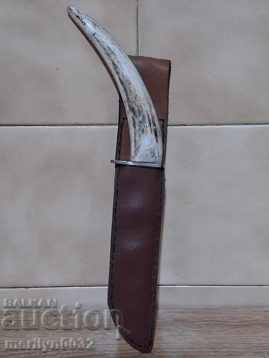 Κυνηγετικό μαχαίρι με θήκη, λαβή από κέρατο ελαφιού - 6 Κυνηγετικό μαχαίρι με θήκη, λαβή από κέρατο ελαφιού - 6