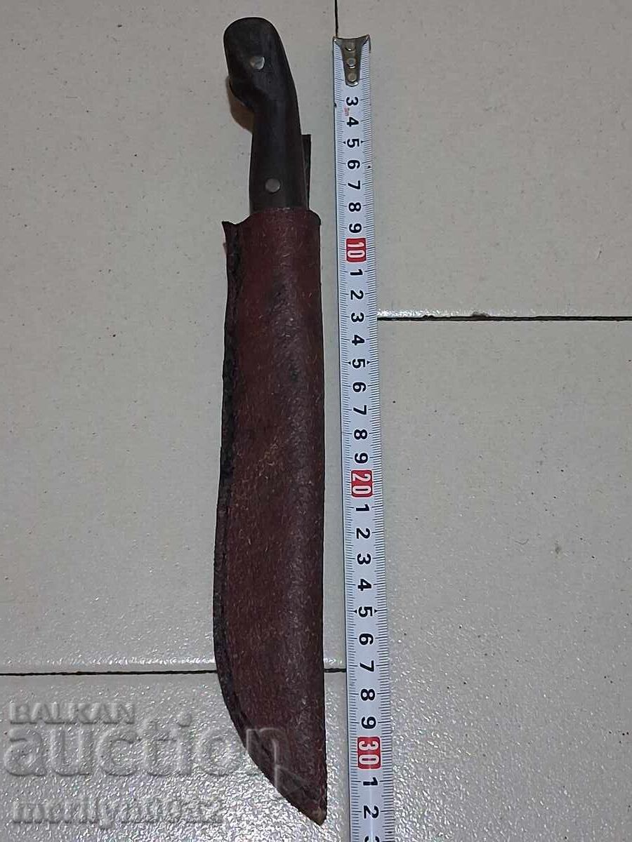 Delivery of Old knife with sheath, buffalo horn handle