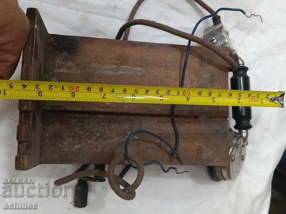 Old crank telephone without a cover - 6