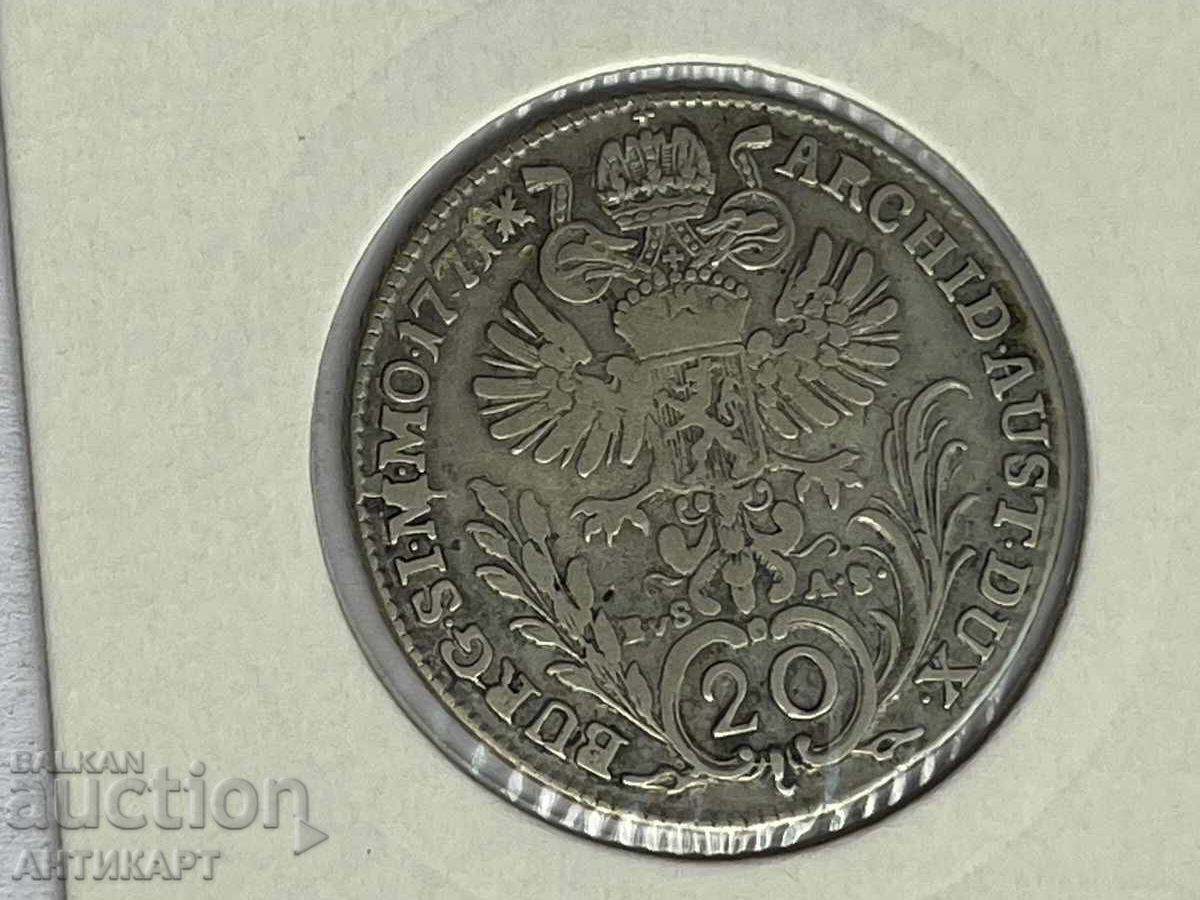 Monedă de argint Austria 20 kreuzer 1771 Maria Theresia cu preț € 42.00 | 82.15 BGN