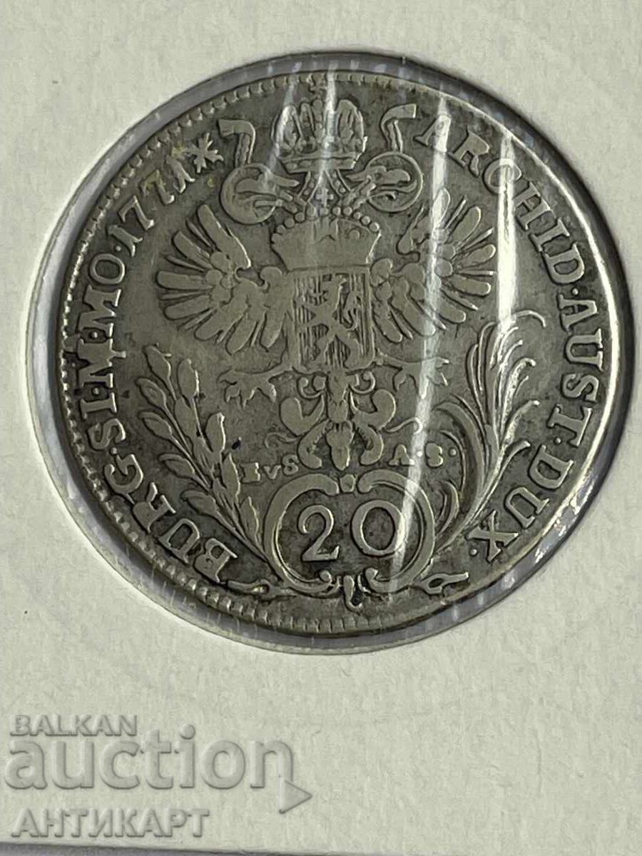 Monedă de argint Austria 20 kreuzer 1771 Maria Theresia