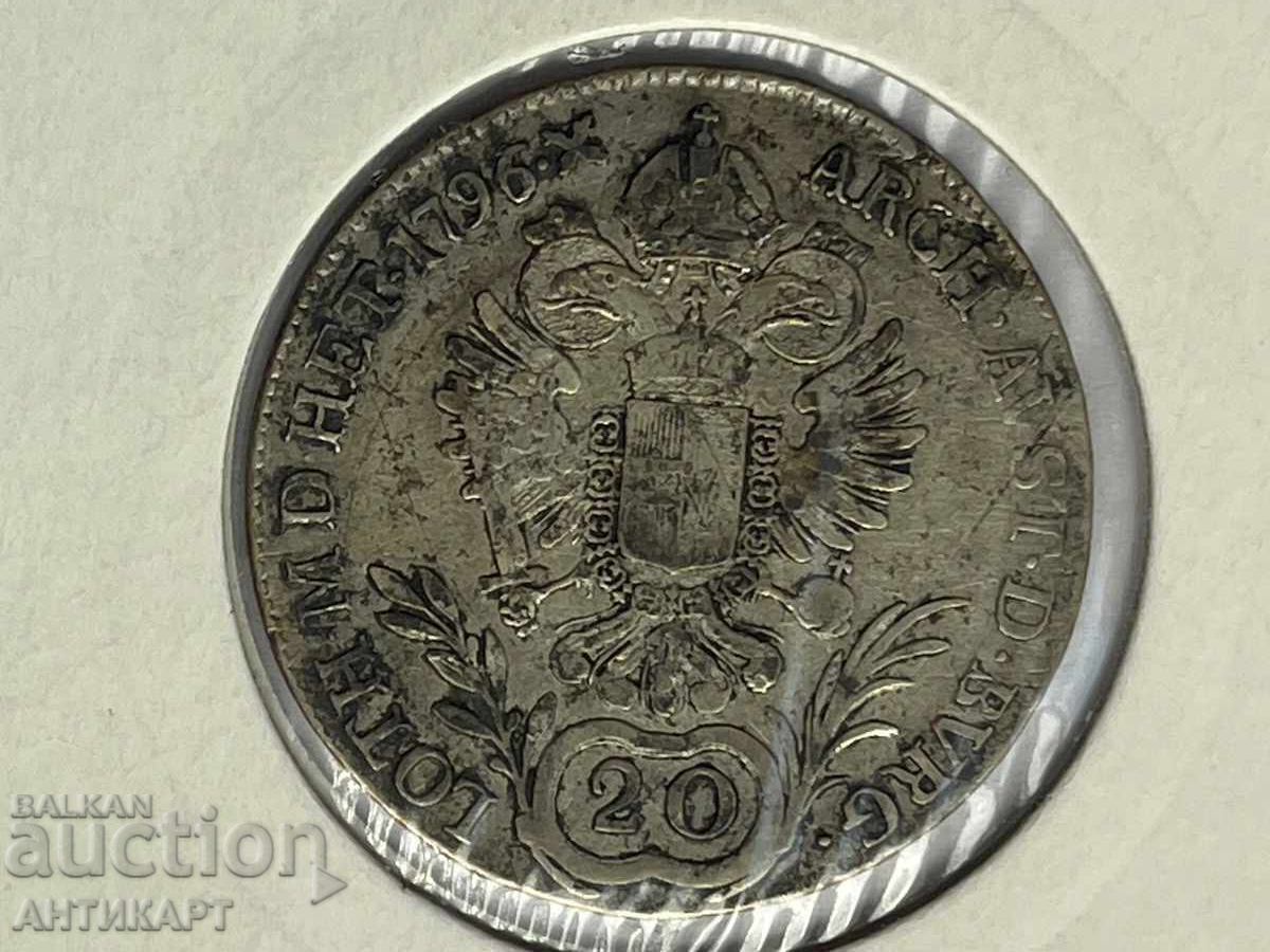 Monedă de argint Austria 20 kreuzer 1796 C Praga cu preț € 42.00 | 82.15 BGN Monedă de argint Austria 20 kreuzer 1796 C Praga cu preț € 42.00 | 82.15 BGN