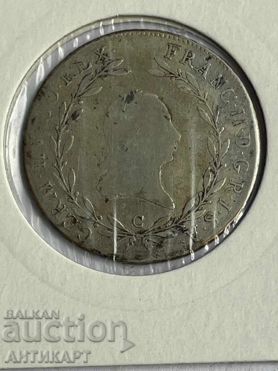 Licitație Monedă de argint Austria 20 kreuzer 1796 C Praga Licitație Monedă de argint Austria 20 kreuzer 1796 C Praga