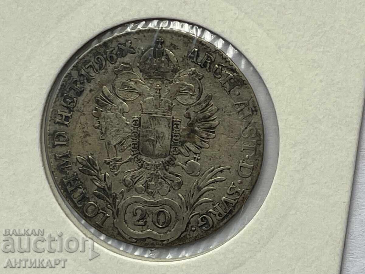 Monedă de argint Austria 20 kreuzer 1796 C Praga Monedă de argint Austria 20 kreuzer 1796 C Praga