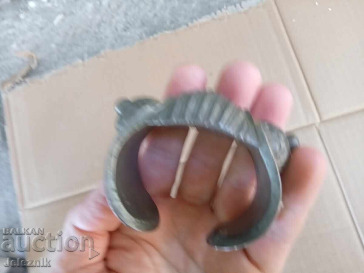 Παλιά Παραδοσιακή Ασημένια Χειροπέδα Ρογκάτκα Μασίφ! - 6