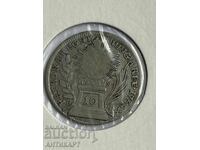 Silver coin Hungary Austria 10 kreuzer 1765 KB