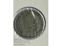 сребърна монета Hungary Австрия 10 кройцера 1765 KB