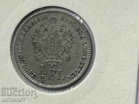 Redka ασημένια νομίσματα Αυστρίας 1/4 φλορίνι 1859 εξαιρετικό