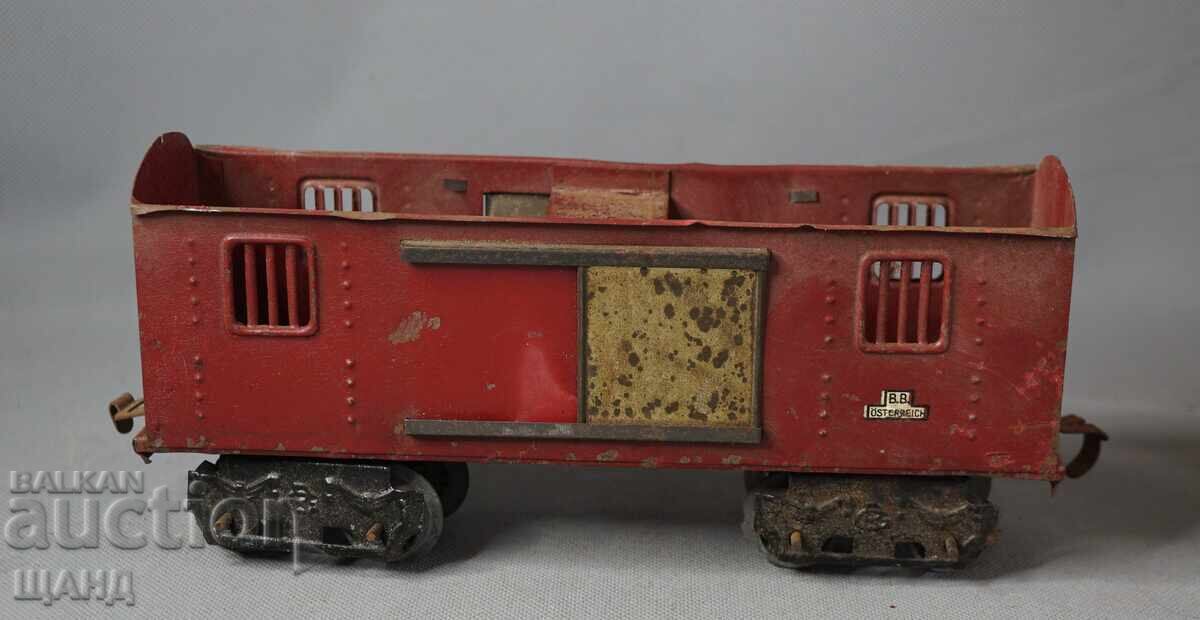 Austria Old large metal toy freight wagon 23 cm