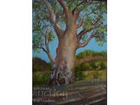 Oil painting-Oil-Landscape-Roadside tree-Anton Yordanov