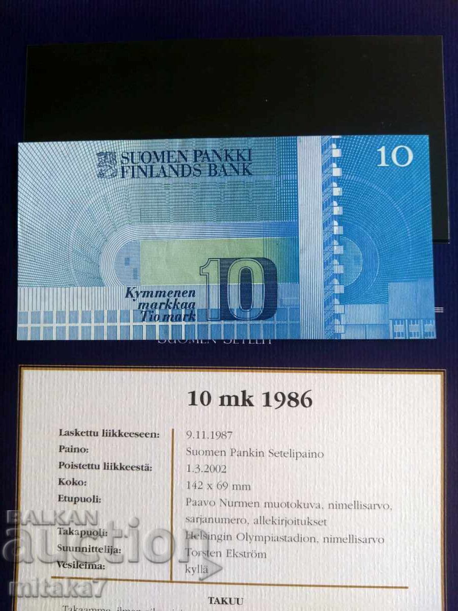 Δημοπρασία 10 μάρκα 1986, Φινλανδία Δημοπρασία 10 μάρκα 1986, Φινλανδία