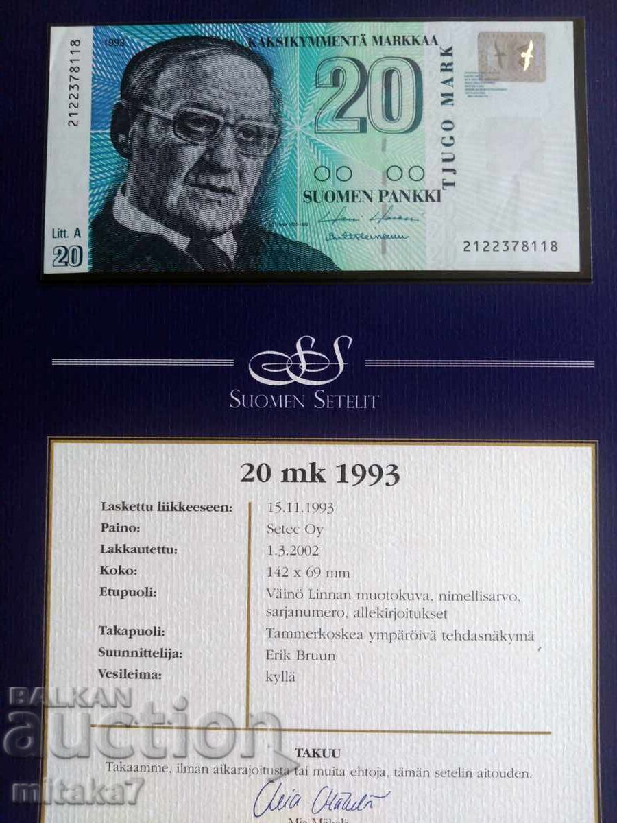 20 markkaa 1993, Finland